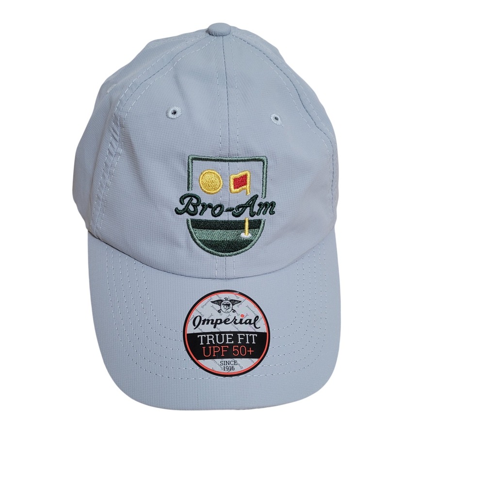 Imperial Mizzen+Main Bro-Am Golf Hat Light Blue Grey UPF 50+ True Fit Adjustable